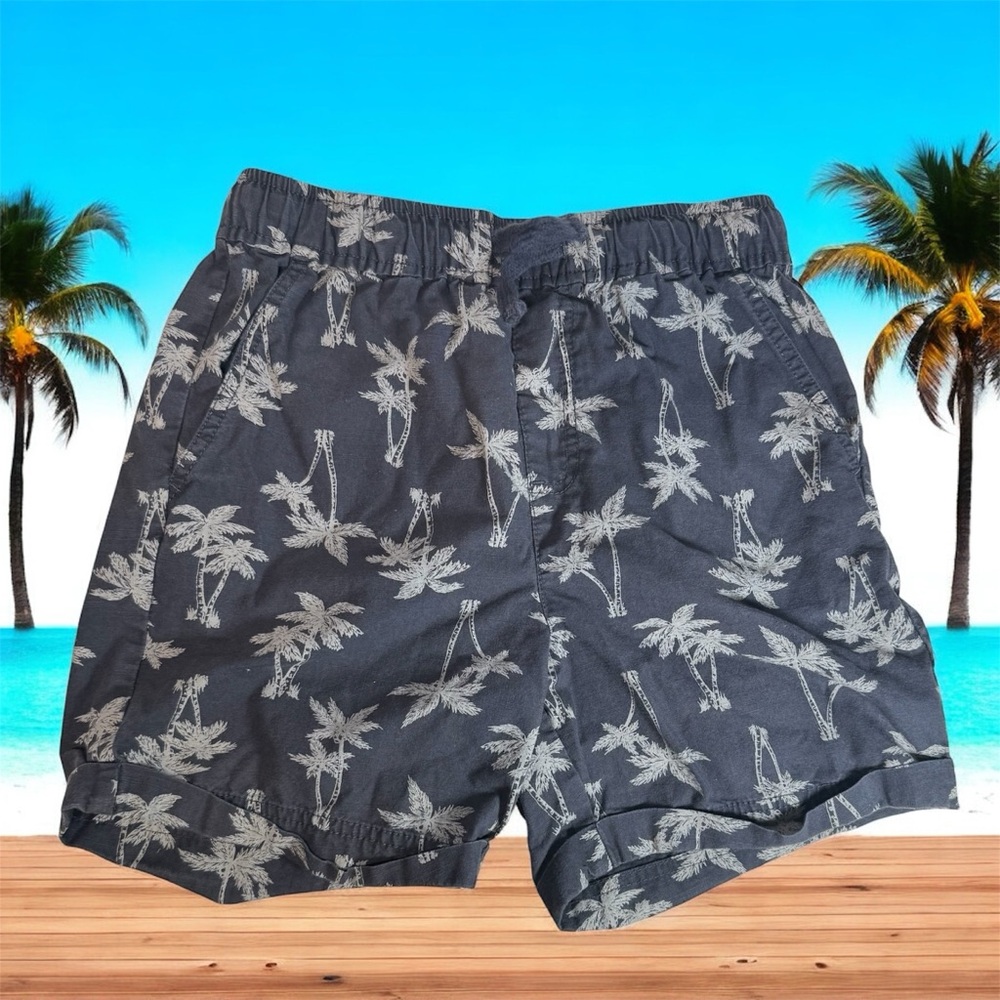 Tommy Bahama Gray Palm Print Swim Trunks Size M (US/CA) | Boys 7–8 Years EU 128